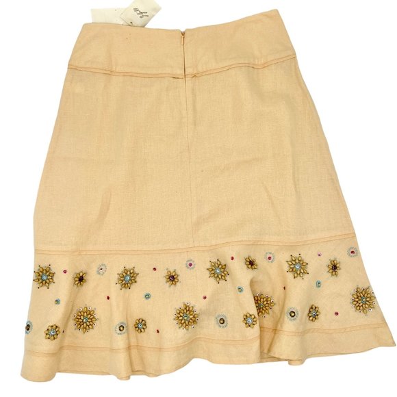 J.Jill Linen Peach Linen A-Line Skirt 4P - Picture 10 of 14